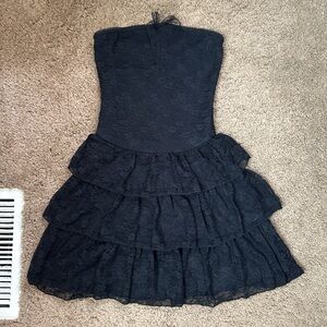 T.J.Maxx Black Strapless Lace Dress